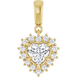 14K Yellow Gold 6.5x6.5 mm Heart Pendant Mounting