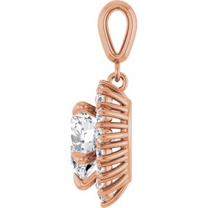 10K Rose Gold 9x9 mm Heart Pendant Mounting – image 5