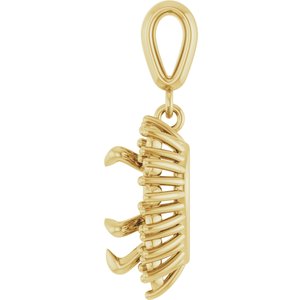 14K Yellow Gold 9x9 mm Heart Pendant Mounting – image 6