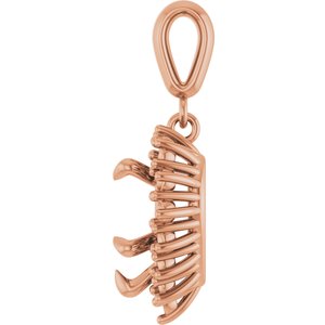 18K Rose Gold 9x9 mm Heart Pendant Mounting – image 6