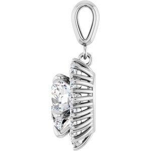 10K White Gold 9x9 mm Heart Pendant Mounting – image 5