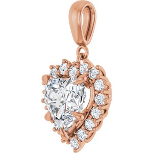 10K Rose Gold 9x9 mm Heart Pendant Mounting – image 3