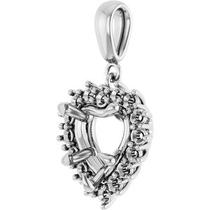 Platinum 9x9 mm Heart Pendant Mounting – image 4