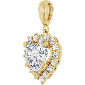 14K Yellow Gold 9x9 mm Heart Pendant Mounting – image 3
