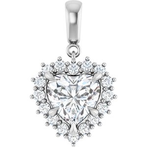 14K White Gold 9x9 mm Heart Pendant Mounting