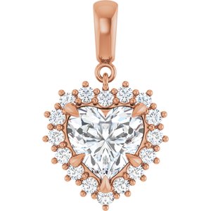 10K Rose Gold 9x9 mm Heart Pendant Mounting