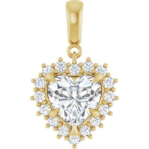 10K Yellow Gold 9x9 mm Heart Pendant Mounting