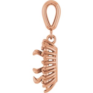 18K Rose Gold 7x7 mm Heart Pendant Mounting – image 6