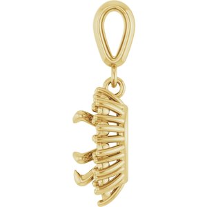 10K Yellow Gold 7x7 mm Heart Pendant Mounting – image 6