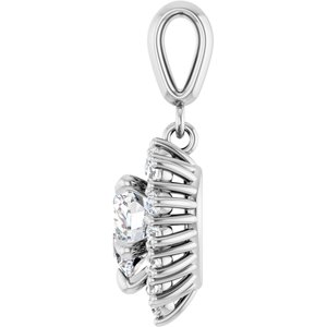 14K White Gold 7x7 mm Heart Pendant Mounting – image 5