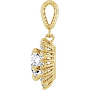 18K Yellow Gold 7x7 mm Heart Pendant Mounting – image 5