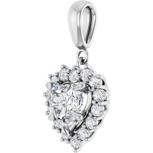 10K White Gold 7x7 mm Heart Pendant Mounting – image 3