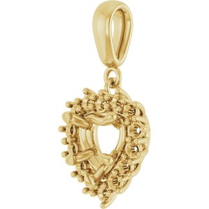 18K Yellow Gold 7x7 mm Heart Pendant Mounting – image 4