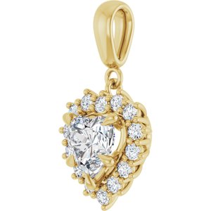 18K Yellow Gold 7x7 mm Heart Pendant Mounting – image 3