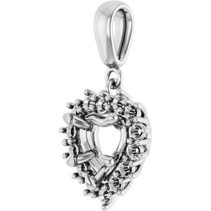 18K White Gold 7x7 mm Heart Pendant Mounting – image 4