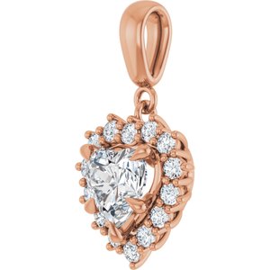 14K Rose Gold 7x7 mm Heart Pendant Mounting – image 3