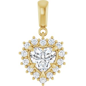 18K Yellow Gold 7x7 mm Heart Pendant Mounting