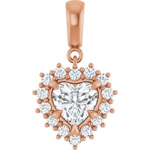 14K Rose Gold 7x7 mm Heart Pendant Mounting