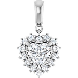 Sterling Silver 7x7 mm Heart Pendant Mounting