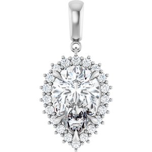 Continuum Sterling Silver 15x10 mm Pear Pendant Mounting