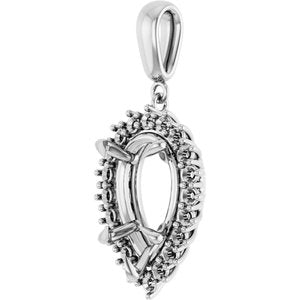 14Kx1 White Gold 15x10 mm Pear Pendant Mounting – image 4