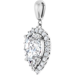 Platinum 15x10 mm Pear Pendant Mounting – image 3