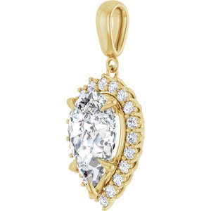 18K Yellow Gold 15x10 mm Pear Pendant Mounting – image 3