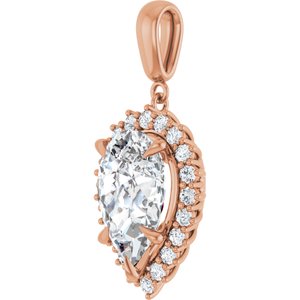 14K Rose Gold 15x10 mm Pear Pendant Mounting – image 3