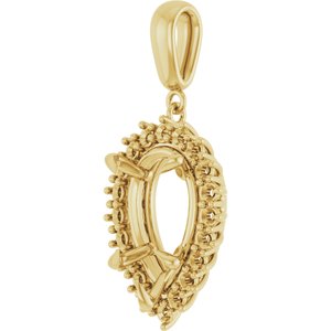 14K Yellow Gold 15x10 mm Pear Pendant Mounting – image 4