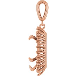 10K Rose Gold 15x10 mm Pear Pendant Mounting – image 6