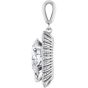 10K White Gold 15x10 mm Pear Pendant Mounting – image 5