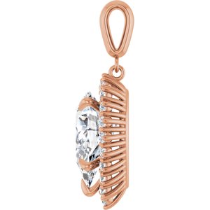 14K Rose Gold 15x10 mm Pear Pendant Mounting – image 5