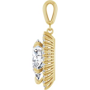10K Yellow Gold 15x10 mm Pear Pendant Mounting – image 5