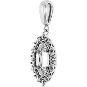 10K White Gold 13x6.5 mm Marquise Pendant Mounting – image 4