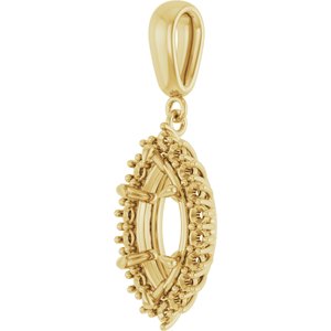 10K Yellow Gold 13x6.5 mm Marquise Pendant Mounting – image 4