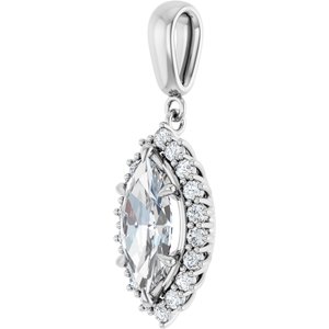 Sterling Silver 13x6.5 mm Marquise Pendant Mounting – image 3