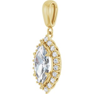 14K Yellow Gold 13x6.5 mm Marquise Pendant Mounting – image 3