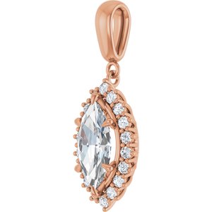 18K Rose Gold 13x6.5 mm Marquise Pendant Mounting – image 3