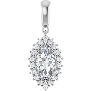 Platinum 13x6.5 mm Marquise Pendant Mounting