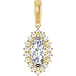 10K Yellow Gold 13x6.5 mm Marquise Pendant Mounting