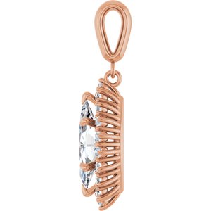 10K Rose Gold 13x6.5 mm Marquise Pendant Mounting – image 5