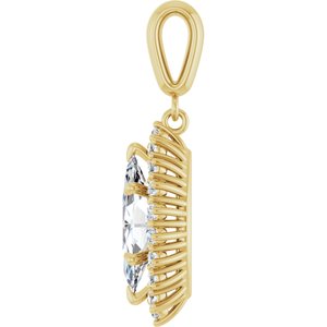 10K Yellow Gold 13x6.5 mm Marquise Pendant Mounting – image 5
