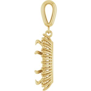 10K Yellow Gold 13x6.5 mm Marquise Pendant Mounting – image 6