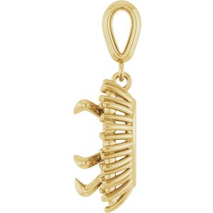14K Yellow Gold 10x10 mm Heart Pendant Mounting – image 6