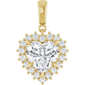 18K Yellow Gold 10x10 mm Heart Pendant Mounting