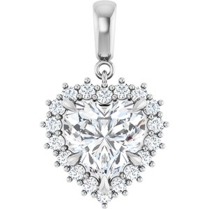 Platinum 10x10 mm Heart Pendant Mounting