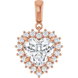 18K Rose Gold 10x10 mm Heart Pendant Mounting