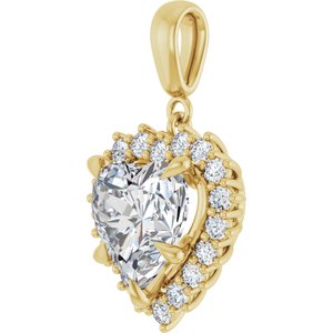 14K Yellow Gold 10x10 mm Heart Pendant Mounting – image 3