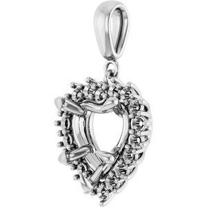 Platinum 10x10 mm Heart Pendant Mounting – image 4