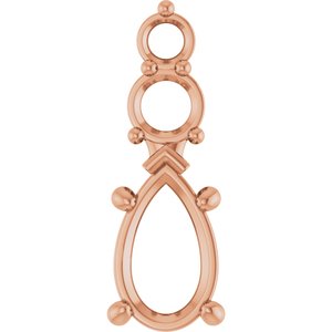 10K Rose Gold 9x5.5 mm Pear Pendant Mounting – image 2